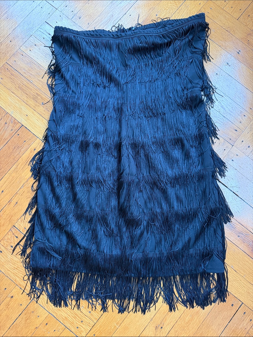 Black Fringe Boho Bodycon Mini Dress